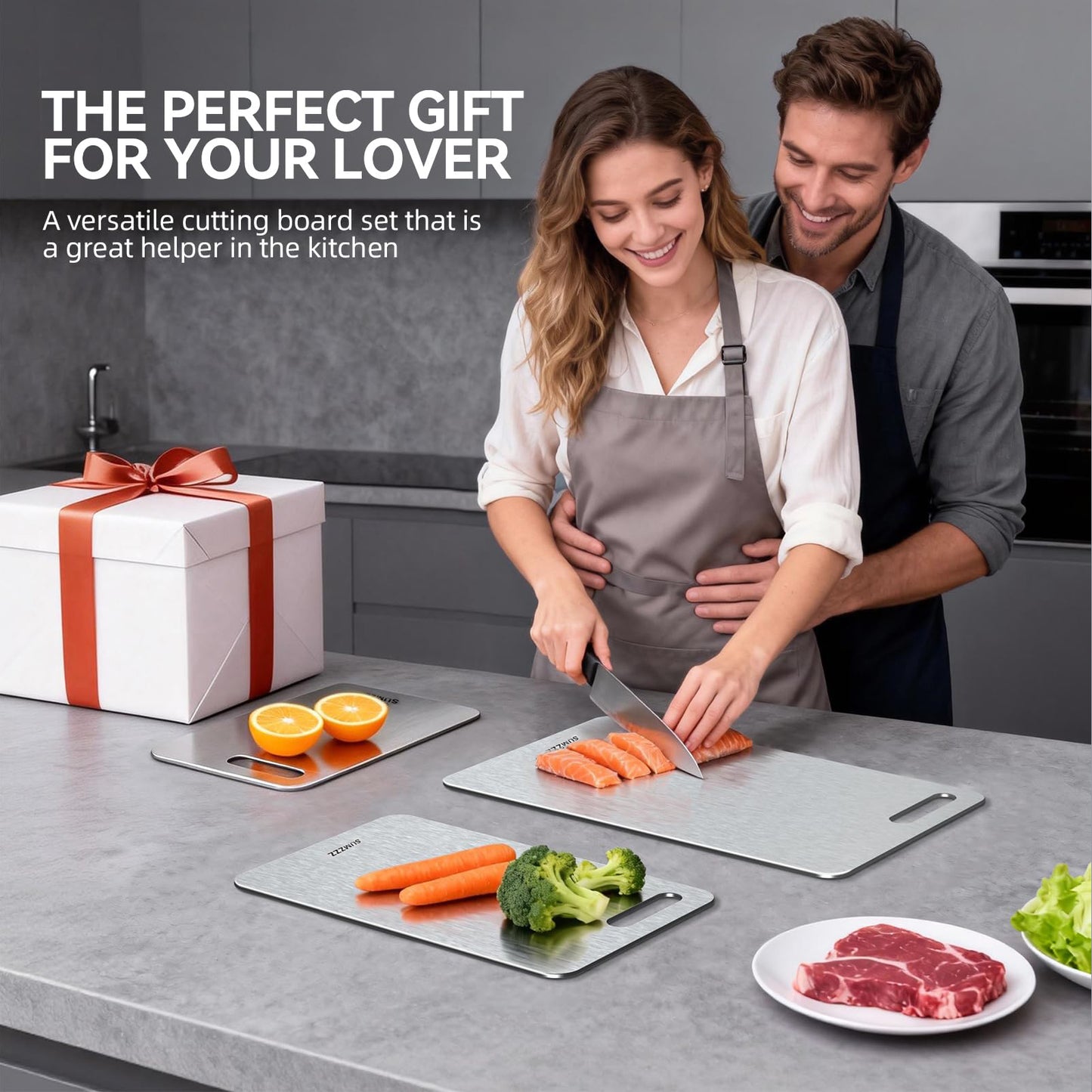 Sumzzz Titanium Cutting Board Set of 3 - Perfect gift packaging for loved ones