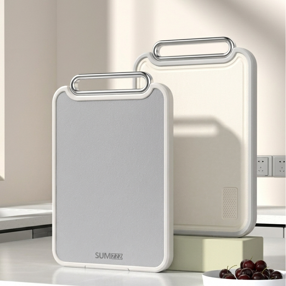 Sumzzz Stainless Steel/PP 2-in-1 Reversible Cutting Board - 16"L x 11"W, Silver
