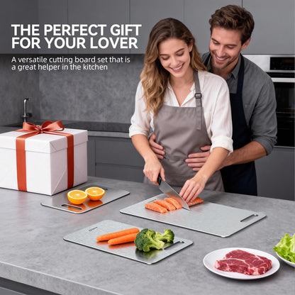 Sumzzz Titanium Cutting Board Set of 3 - Perfect gift packaging for loved ones
