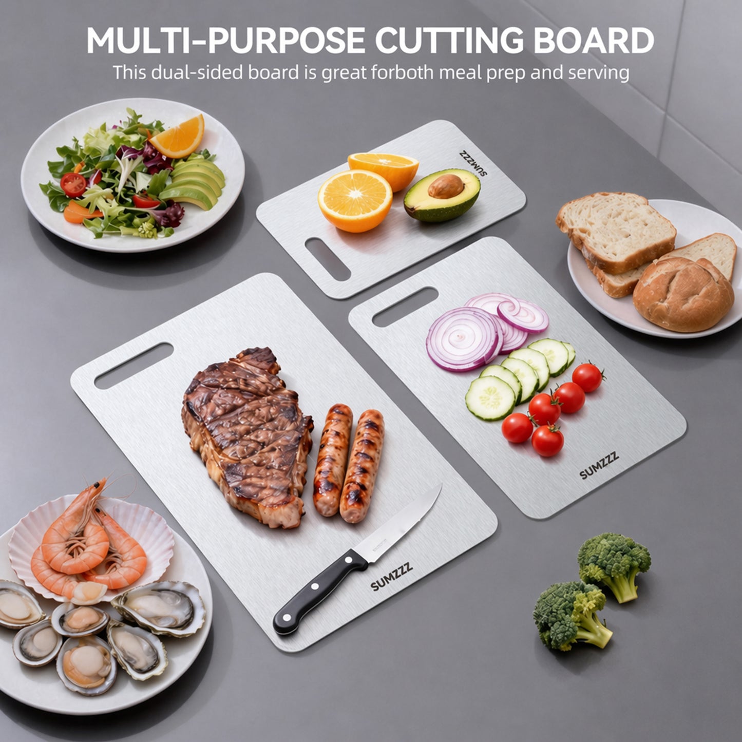 Sumzzz Titanium Cutting Board - Multiple size options for different ingredients
