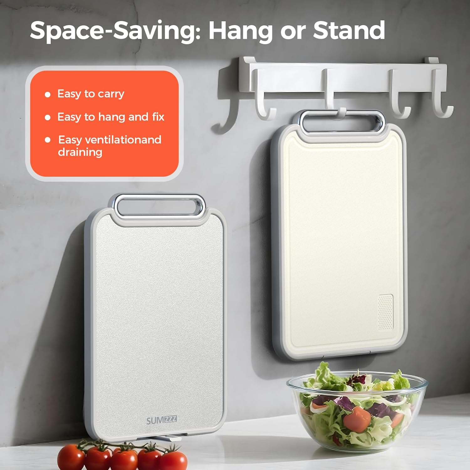 Stainless Steel Cutting Board for Kitchen, 2-in-1 Double-Sided Chopping Board, Food Grade Stainless Steel/PP, Easy to Clean, Large Size, Non-Slip, 16”×11”