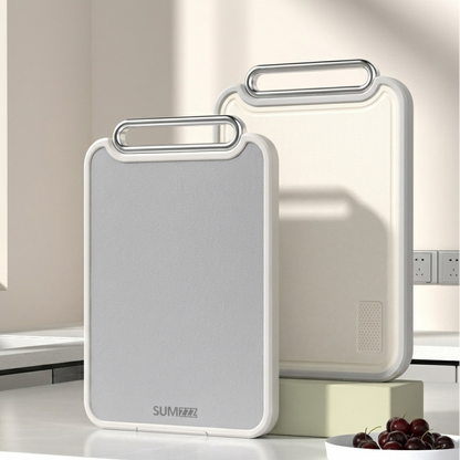 Sumzzz Stainless Steel/PP 2-in-1 Reversible Cutting Board - 16"L x 11"W, Silver
